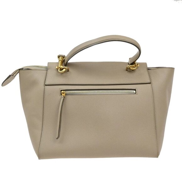 CELINE Logo Belt Bag Mini 2Way Shoulder Hand Bag Leather Beige GHW Italy 42RF556 - Picture 10 of 15